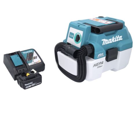 Makita DVC 750 LRG1 Aspirateur à batterie LXT 18 V 67 mbar 7,5 l Brushless + 1x batterie 6,0 Ah + chargeur