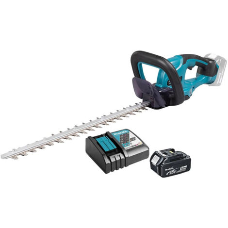 Makita – Taille-haies sans fil 18V 50 cm – 1 batterie 5,0 Ah – Chargeur rapide – Moteur Brushless – Capacité de coupe 15 mm (1/10)