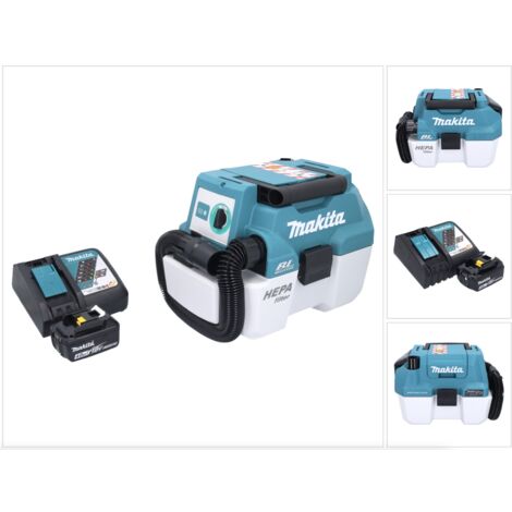 Makita DVC 750 LRM1 Aspirateur à batterie LXT 18 V 67 mbar 7,5 l Brushless + 1x batterie 4,0 Ah + chargeur