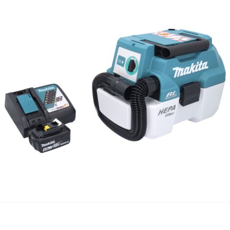Makita DVC 750 LRM1 Aspirateur à batterie LXT 18 V 67 mbar 7,5 l Brushless + 1x batterie 4,0 Ah + chargeur