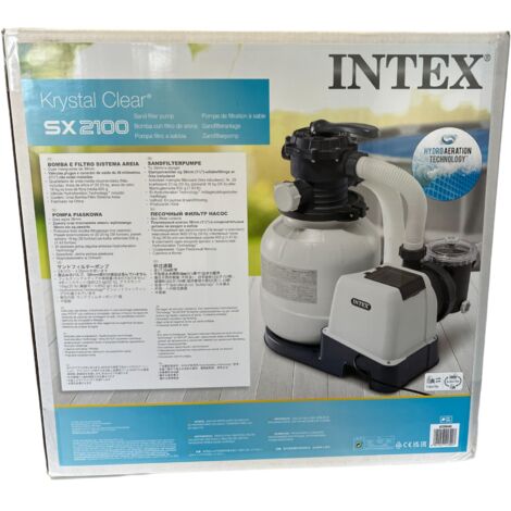 Intex – Filtre à sable 7,9 m³/h – Débit max 6000 l/h – Vanne 6 voies – Préfiltre transparent – Minuterie intégrée