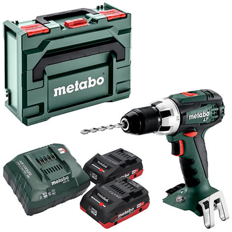 Metabo – Perceuse visseuse sans fil 18V avec 2 batteries 4,0Ah – Moteur puissant 34Nm pour bois et métal – Coffret de transport – 602102800