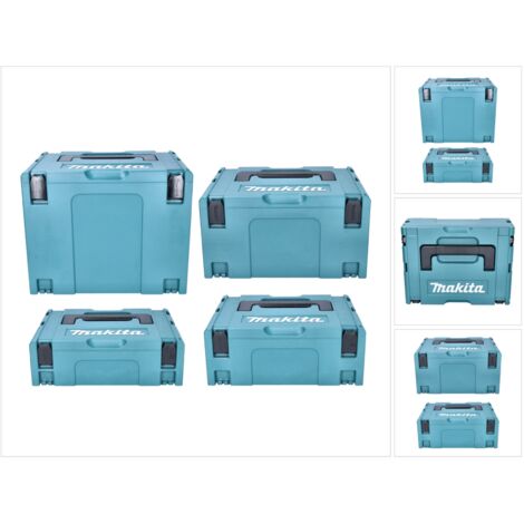 Makita – Caisse à outils Makpac 1-4 – Lot de 4 mallettes empilables – Dimensions L 39,5 x l 29,5 cm – Surfaces renforcées pour transport sécurisé