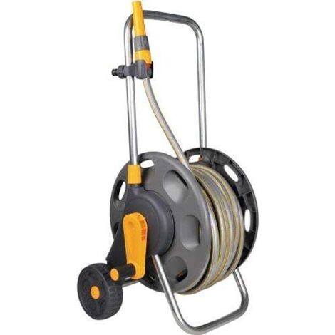 Hozelock – Enrouleur tuyau arrosage 30 m – PVC 12,5 mm – Pression max 10 bar – Avec 1 x pistolet et 2 x raccords – Pour chantiers humides