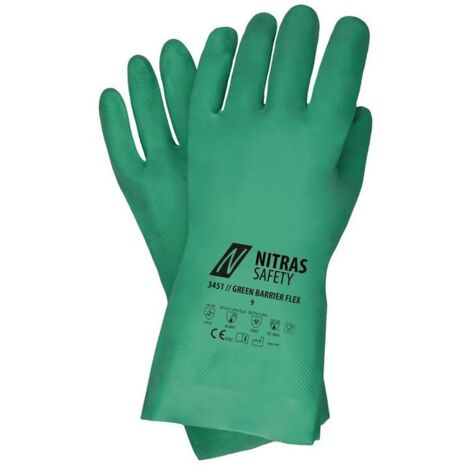Nitras Gants de protection chimique Green Barrier Flex vert EN 388 EPI III Taille 10 - 3451-10