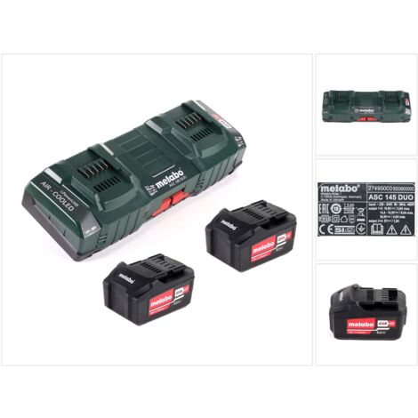 Metabo Set de base avec 2x batterie Li-Power 5,2Ah + chargeur double ASC 145 DUO (1/5)