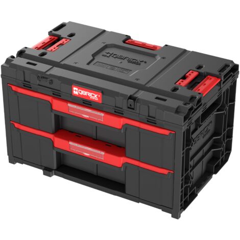 Boîte à outils 2 tiroirs 29L – Dimensions 587 x 380 x 340 mm – Séparateurs réglables en ABS – Verrou en acier pour sécurité – Qbrick System - MM 29 L
