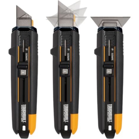 Toughbuilt TB-H4S5-01 Couteau universel Découper & Gratter + 5x lame de rechange