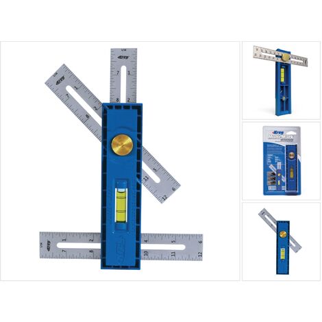 Outil de marquage et de mesure Multi-Mark KREG – Niveau à bulle intégré – Pour angles droits et dimensions précises – 152 mm - KMA2900-INT
