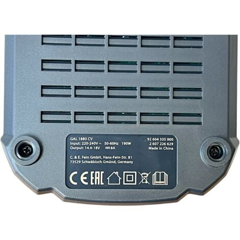 Fein GAL 1880 CV AS chargeur rapide Bosch AMPShare ( 92604335010 ) 8 Ah courant de charge pour batterie Li-Ion 14,4 V - 18 V
