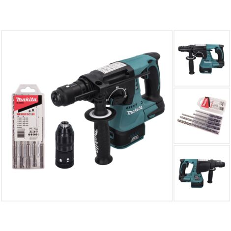 Makita DHR 243 Z Marteau perforateur sans fil 18 V 2,0 J SDS plus Brushless + 5 pces. set de forets - sans batterie, sans chargeur (1/5)