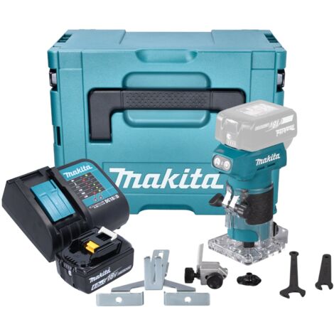 Makita DRT 52 SG1J Affleureuse sans fil 18 V 6 mm Brushless + 1x batterie 6,0 Ah + chargeur + Makpac (1/5)