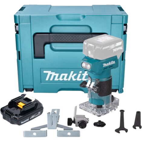 Affleureuse Défonceuse Sans Fil 18V Makita Compatible Brushless - WingFly Avec 15 Fraises, Guide Contour, 6 Vitesses 9000-30000 Tr/min