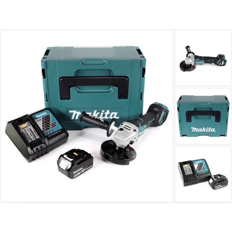 Makita DGA 517 RT1J Meuleuse d'angle sans fil 18V 125mm + 1x Batterie 5,0Ah + Chargeur + Coffret de transport Makpac 3 (1/5)