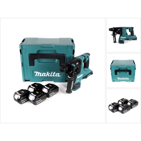 Makita DHR 280 T4J 2 x 18 V 36 V Li-Ion Marteau perforateur sans fil 28 mm pour SDS-PLUS en Makpac + 4 x 5,0 Ah batterie - sans chargeur (1/5)