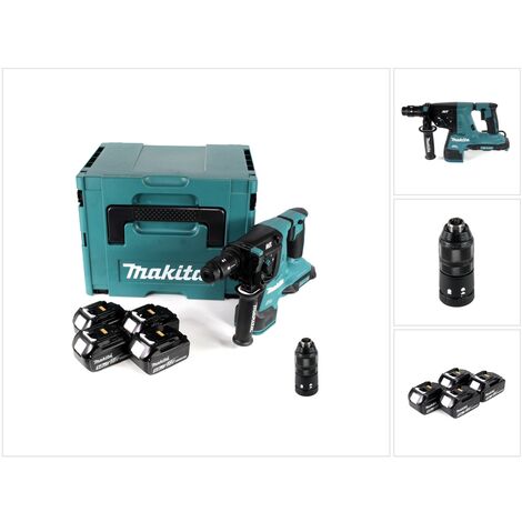 Makita DHR 281 T4J Brushless Perforateur-burineur sans fil 28 mm 2 x 18 V pour SDS-PLUS + Mandrin auto-serrant interchangeable + Coffret MakPac + 4 x Batteries 5,0 Ah - sans chargeur (1/5)