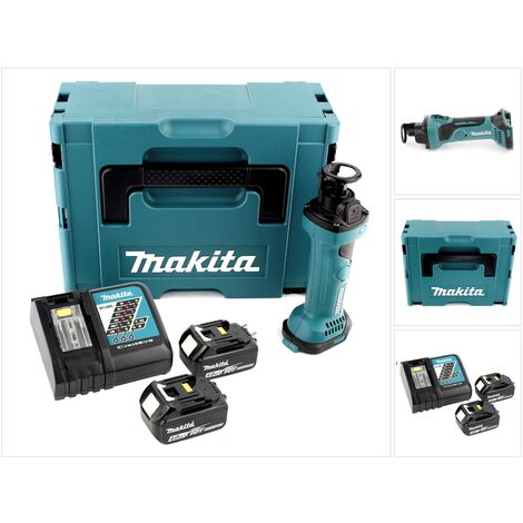 Makita DCO 180 RMJ Affleureuse plaque de plâtre 18V avec boîtier MAKPAC + 2 x Batteires 4,0 Ah + Chargeur (1/5)