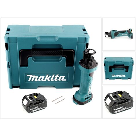Makita – Affleureuse plaque de plâtre 18V – 1 batterie 5Ah – Vitesse max 30 000 tr/min – Moteur Brushless – Boîtier de transport MAKPAC