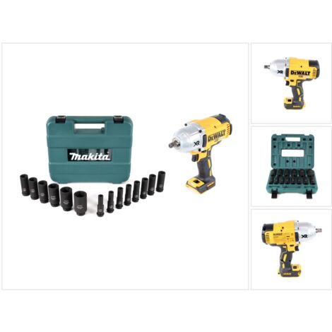 Dewalt – Clé à chocs sans fil 18V – Moteur Brushless – Couple max 950 Nm – 3 niveaux de vitesse – 14 douilles Makita B-52308
