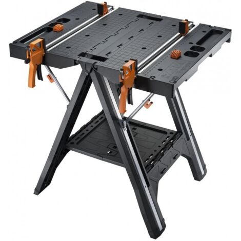 Worx – Table de travail pliable 78x63 cm WX051 – Établi modulable pour charges jusqu'à 136 kg – Système de verrouillage des jambes