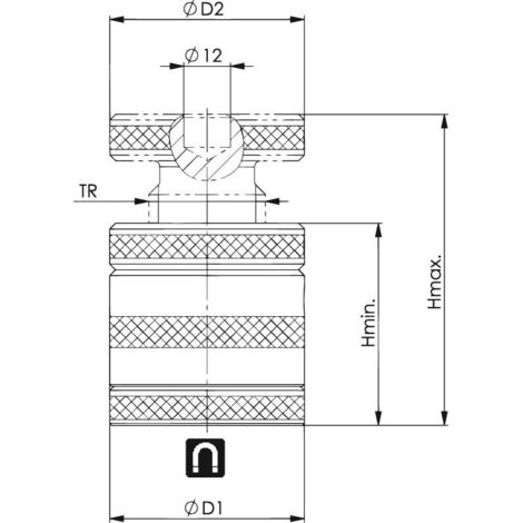 Support à visser AMF n° 6400M ( 4000833476 ) taille 80 hauteur 60 - 80 mm (1/3)