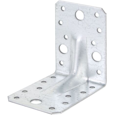 Équerre de fixation renforcée en acier galvanisé Sendzimir – Dimensions 90 x 90 x 65 mm – Set de 50 pièces pour applications construction – Alberts
