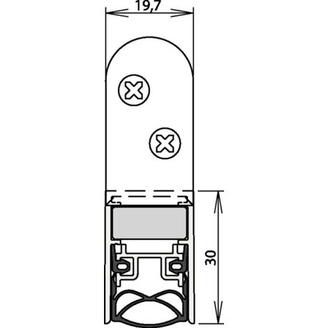 Joint de porte Schall-Ex® Ultra WS 1-290 2-s.L.708mm Alu anodisé.HLT ATHMER (1/4)