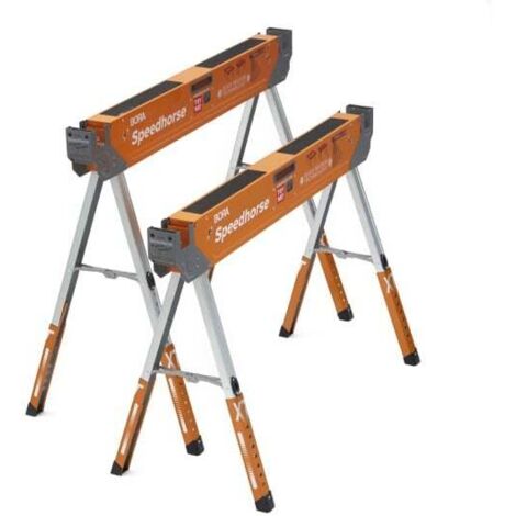 Tréteau de travail 760-910 mm PM4550T – Réglable en hauteur – Capacité de charge 1600 kg – Pour chantiers et établis – Ox Tools