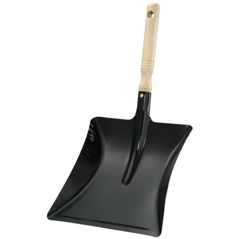 Pelle à poussière métal laqué noir – Manche en bois verni – Lame 220x230 mm pour travaux de bricolage intensifs - L220xl