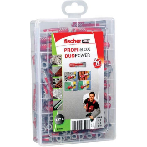 Fischer – Boîte de 132 chevilles bimatière pour béton et plaques de plâtre – Ø 6-8-10 mm – Charge maximale 50kg – Installation rapide et efficace (1/5)