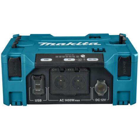 Makita – Transformateur de courant BAC01 1400W – Convertisseur Power Station pour batteries PDC – 2 ports USB – Système de sécurité intégré