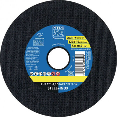 PFERD Disque à tronçonner START STEELOX D125x1,6mm droit 25 pièces ( 4000844216 )