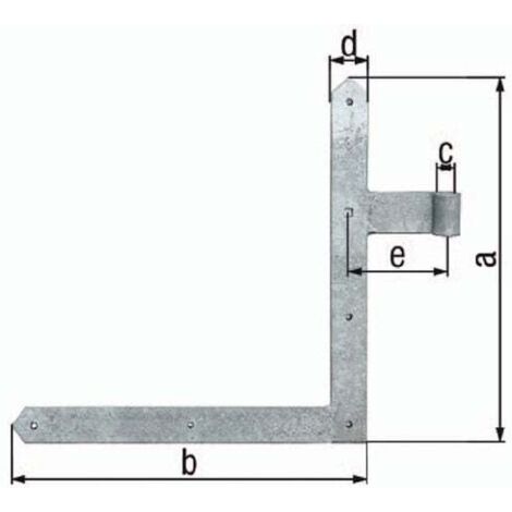 GAH Alberts Paumelle d'angle 400x800x40x105mm STA galv.jaune galv.g.ob 5mm - 313128