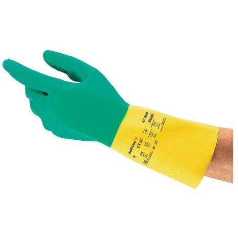 ANSELL  Gant  chimique  AlphaTec  Taille  9,5-10  vert  /  jaune  EN  388  EN  374  EN  421  -  87-900-10 (1/4)