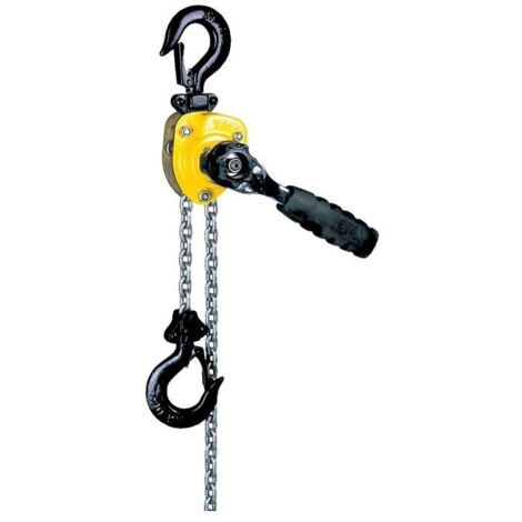 Yale – Palan à levier 250kg – Hauteur de levage 1,5m – Crochet forgé pivotant – Construction protégée contre poussière et humidité - N02300018