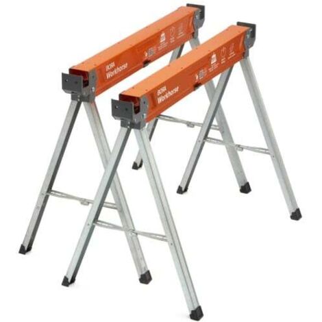 Tréteau de travail paire 970 x 760 mm – Capacité de charge 1200 kg – Acier robuste – Pieds rabattables pour transport facile – Bora