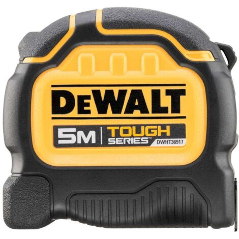 Dewalt – Mètre ruban Tough Tape 5m x 32mm – DWHT369170 – Crochet TRUE-ZERO® pour mesures précises – Boîtier renforcé anti-chutes