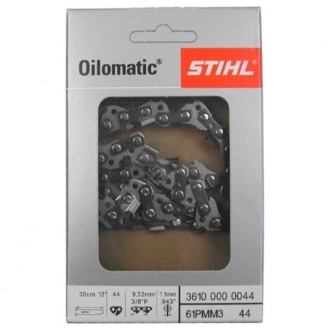 Stihl – Chaîne de tronçonneuse Picco Micro Mini 30 cm – Pas 3/8 LP – Jauge 1,1 mm – 44 maillons – 36100000044 - MM 44 TG
