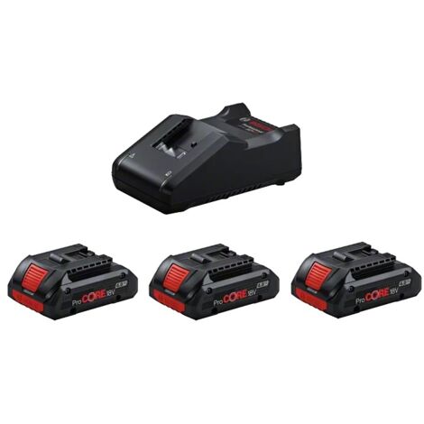 Bosch – Batterie 18V ProCORE 4,0Ah avec 2 batteries – Chargeur GAL 1880 CV – Technologie COOLPACK 2.0 pour longévité (1/6)