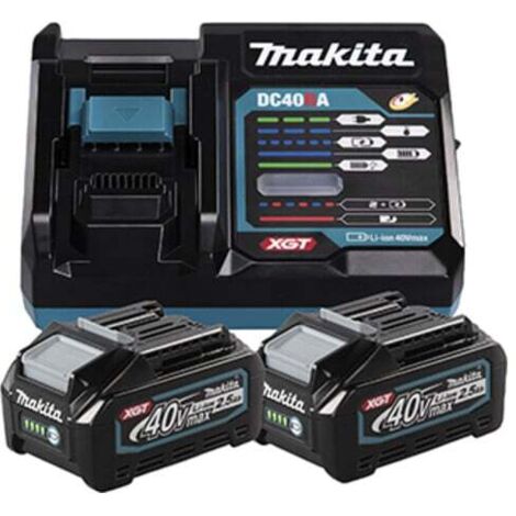 Makita Power Source Kit 40 V max ( 191L76-1 ) avec 2x BL 4025 batterie 2,5 Ah + DC 40 RA chargeur rapide XGT LXT (1/3)