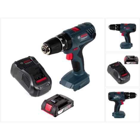 Bosch GSB 18V-21 Perceuse-Visseuse à percussion sans fil 18V 55Nm + 1x Batterie 2,0Ah + Chargeur - sans coffret de transport (1/5)
