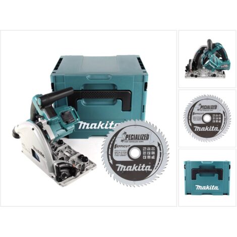 Makita DSP 600 ZJ Akku Tauchsäge 36 V (2x 18 V) Brushless + EFFICUT Kreissägeblatt + Makpac - ohne Akku, ohne Ladegerät (1/5)