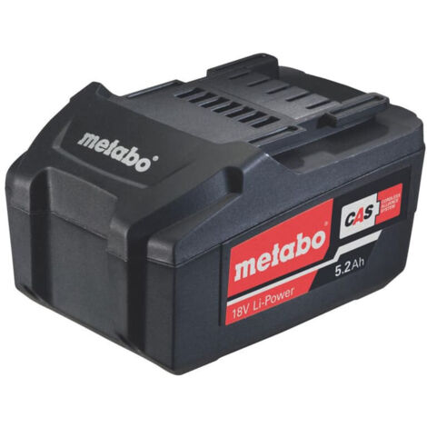 Metabo – Batterie 18V 5.2Ah Li-Power – Technologie Ultra-M – Gestion intelligente des batteries – Compatible avec chargeurs et machines 18V (1/6)