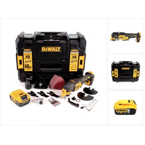 Dewalt – Outil multifonction oscillant sans fil 18V Brushless – 35 accessoires – 1 batterie 5,0 Ah – Coffret de transport