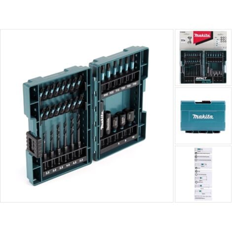 Makita B-66896 Jeu d'embouts de vissage Impact Black - 33 pièces. S2 Stahl + Coffret de transport