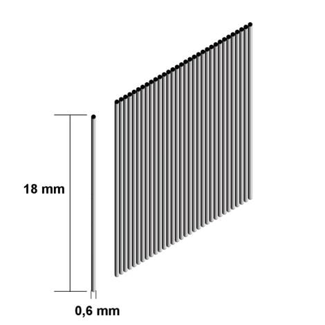 Makita Pointes Pins 18 x 0,6 mm 10000 pièces ( F-31825 ) pour agrafeuse sans fil DPT351 / DPT353