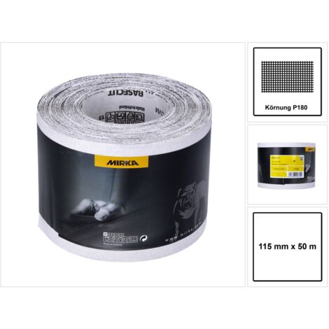 Rouleau Papier Abrasif Mirka - Grain 240 - Oxyde Jaune - 50 M - Pour Ponçage Fin
