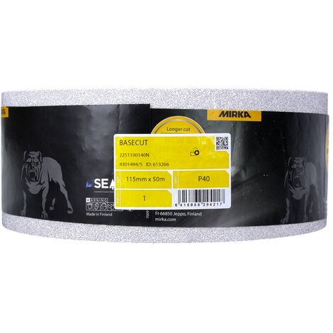 Mirka BASECUT Rouleaux de papier abrasif 115 mm x 50 m, P140,, 4 pcs. Papier abrasif universel ( 4x 2251100140N )