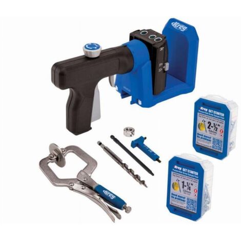 KREG Jig 520 PRO Gabarit de Perçage de trous de poche ( KPHJ520PRO ) + Foret étagé + Embout + Vis + Serre-joint