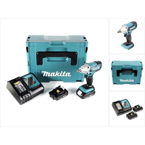 Makita DTW 190 RYJ 18V Li-Ion Boulonneuse à chocs sans fil avec boîtier Makpac + 2x Batteries BL 1820 2,0 Ah + Chargeur rapide DC 18 RC (1/5)